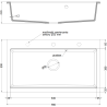 Mexen Slido granitový jednodrez 900 x 500 mm, čierny, zlatý sifón - 6528901005-77-G
