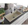 Mexen Slido granitový jednodrez 900 x 500 mm, béžový, čierny sifón - 6528901005-69-B
