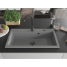 Mexen Slido granitový drez s 1 komorou 900 x 500 mm, sivý, čierny sifón - 6528901005-71-B