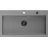 Mexen Slido granitový drez s 1 komorou 900 x 500 mm, sivý, čierny sifón - 6528901005-71-B