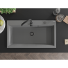 Mexen Slido granitový drez s 1 komorou 900 x 500 mm, sivý, čierny sifón - 6528901005-71-B