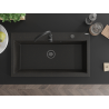 Mexen Slido granitový jednodrez 900 x 500 mm, čierny/zlatý metalický, čierny sifón - 6528901005-75-B