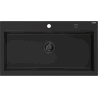 Mexen Slido granitový drez 1-komorový 900 x 500 mm, čierny, čierny sifón - 6528901005-77-B