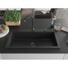 Mexen Slido granitový drez 1-komorový 900 x 500 mm, čierny, čierny sifón - 6528901005-77-B
