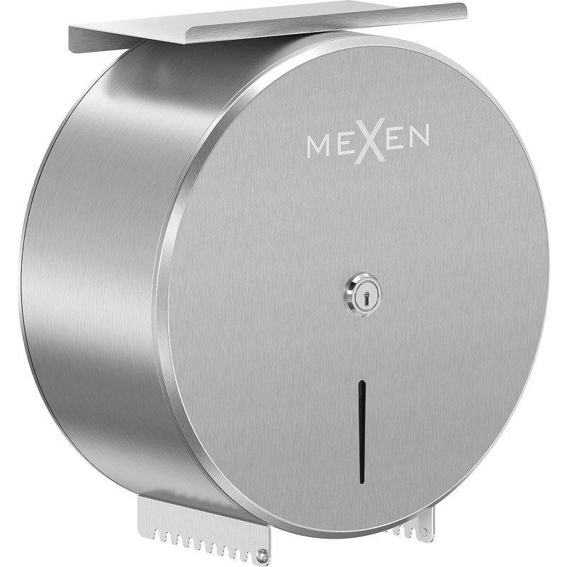 Mexen Spira-H+ kontajner na toaletný papier s poličkou na telefón, inox - 70K561-01