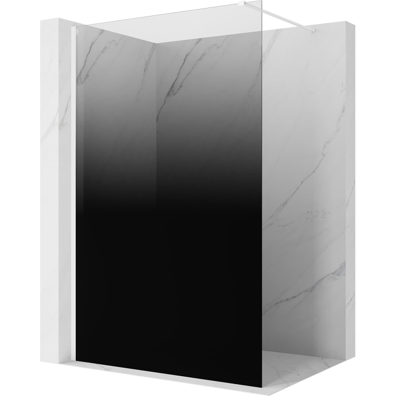 Mexen Kioto sprchová stena Walk-in 120 x 200 cm, ombre čierna 8 mm, biela - 800-120-101-20-76