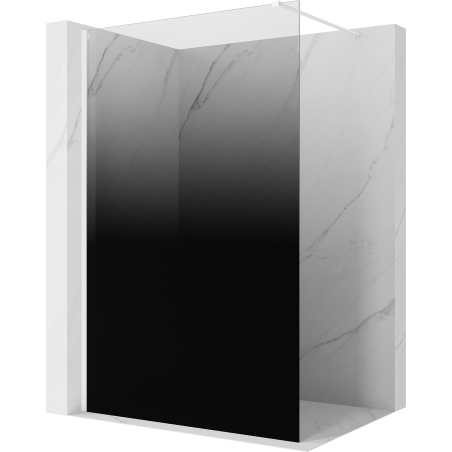Mexen Kioto sprchová stena Walk-in 140 x 200 cm, ombre čierna 8 mm, biela - 800-140-101-20-76