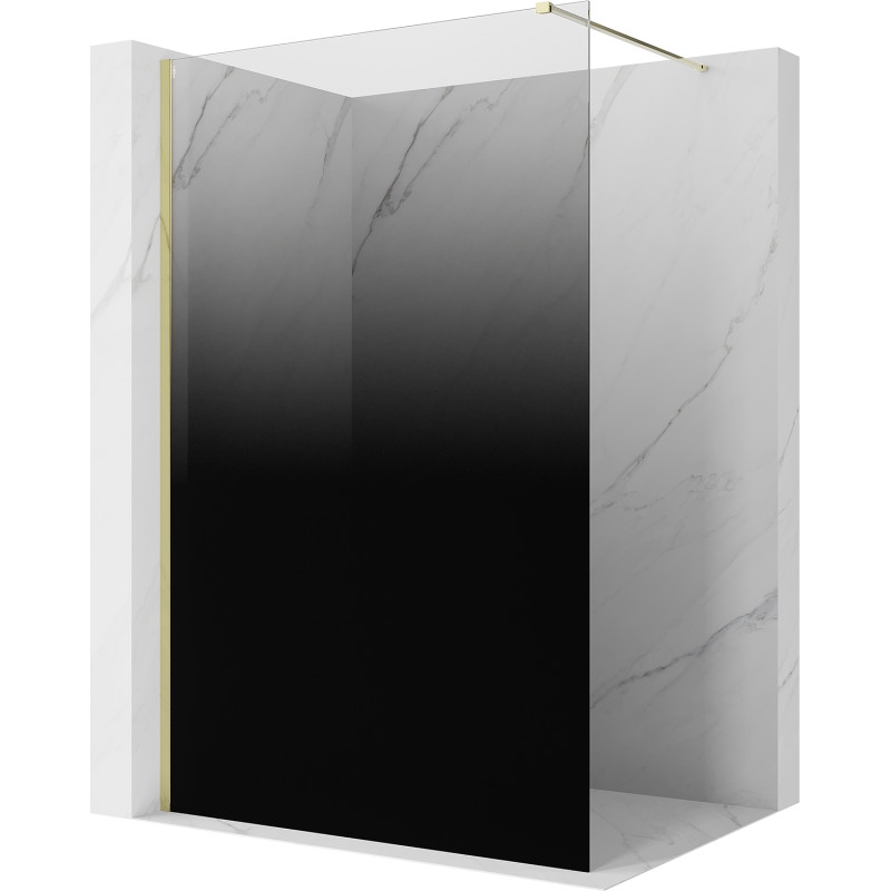 Mexen Kioto sprchová stena Walk-in 90 x 200 cm, čierna ombre 8 mm, zlatá - 800-090-101-50-76
