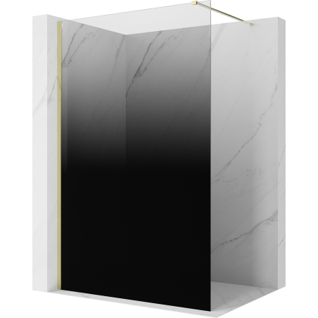 Mexen Kioto sprchová stena Walk-in 90 x 200 cm, čierna ombre 8 mm, zlatá - 800-090-101-50-76