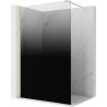 Mexen Kioto sprchová stena Walk-in 140 x 200 cm, čierna ombre 8 mm, zlatá - 800-140-101-50-76