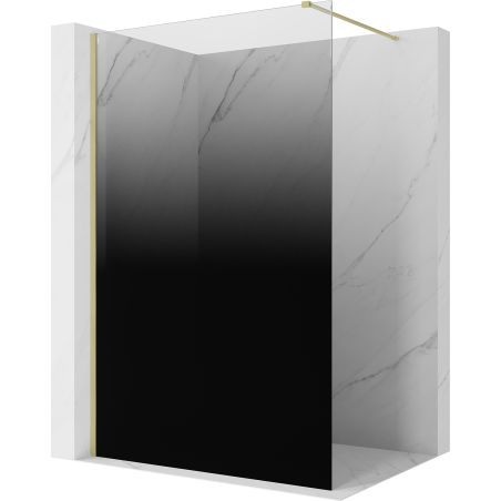 Mexen Kioto sprchová stena Walk-in 70 x 200 cm, čierna ombre 8 mm, zlatá brúsená - 800-070-101-55-76