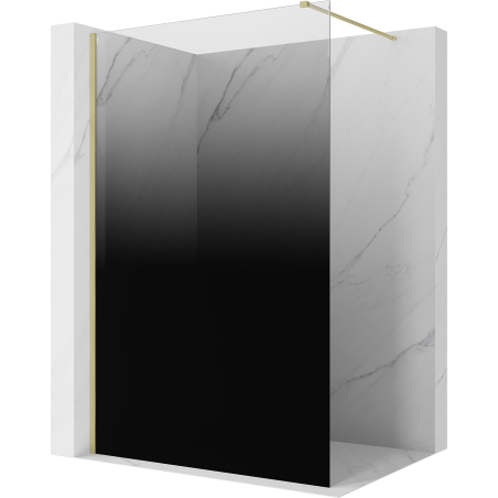 Mexen Kioto sprchová stena Walk-in 90 x 200 cm, ombre čierna 8 mm, zlatá kartáčovaná - 800-090-101-55-76
