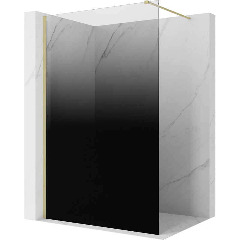 Mexen Kioto sprchová stena Walk-in 120 x 200 cm, ombre čierna 8 mm, zlatá brúsená - 800-120-101-55-76
