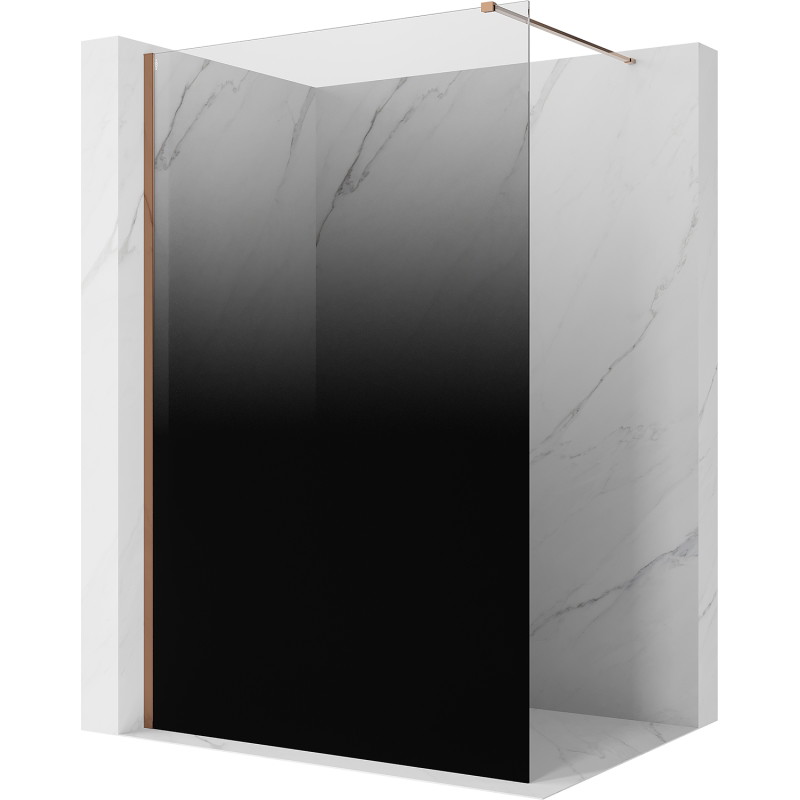 Mexen Kioto sprchová stena Walk-in 90 x 200 cm, ombre čierna 8 mm, ružové zlato - 800-090-101-60-76
