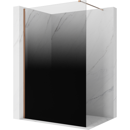 Mexen Kioto sprchová stena Walk-in 140 x 200 cm, čierne ombre 8 mm, ružové zlato - 800-140-101-60-76