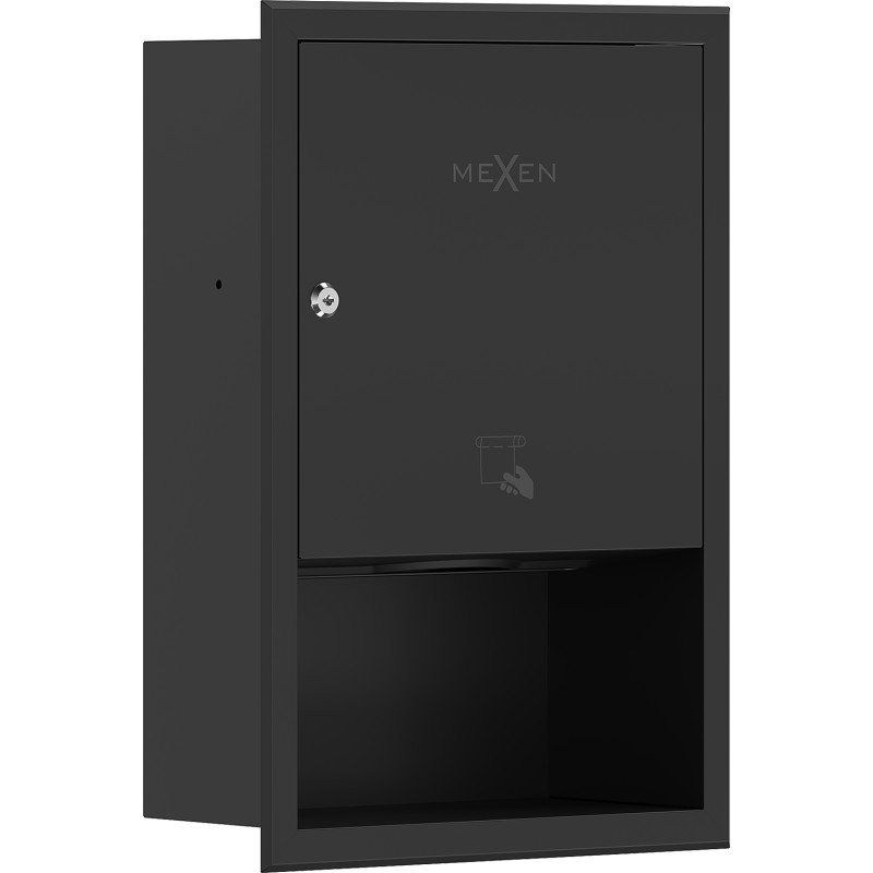 Mexen Linox vstavaný zásobník na papierové uteráky, čierny mat - 70K003-70