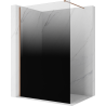 Mexen Kioto sprchová stena Walk-in 120 x 200 cm, čierna ombre 8 mm, brúsená meď - 800-120-101-65-76