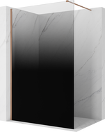 Mexen Kioto sprchová stena Walk-in 120 x 200 cm, čierna ombre 8 mm, brúsená meď - 800-120-101-65-76