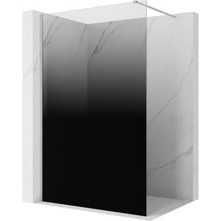 Mexen Kioto sprchová stena Walk-in 120 x 200 cm, čierna ombre 8 mm, brúsený nikel - 800-120-101-97-76
