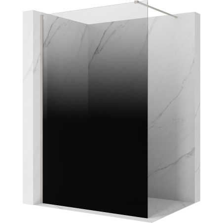 Mexen Kioto sprchová stena Walk-in 140 x 200 cm, ombre čierna 8 mm, kartáčovaný nikel - 800-140-101-97-76
