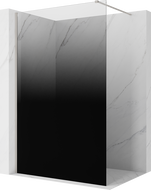 Mexen Kioto sprchová stena Walk-in 140 x 200 cm, ombre čierna 8 mm, kartáčovaný nikel - 800-140-101-97-76