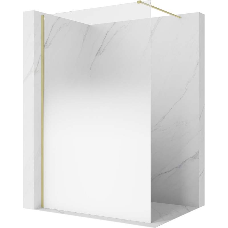 Mexen Kioto Sprchová stena Walk-in 150 x 200 cm, biela ombre 8 mm, zlatá kartáčovaná - 800-150-101-55-86