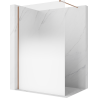 Mexen Kioto sprchová stena Walk-in 130 x 200 cm, biela ombre 8 mm, brúsená meď - 800-130-101-65-86