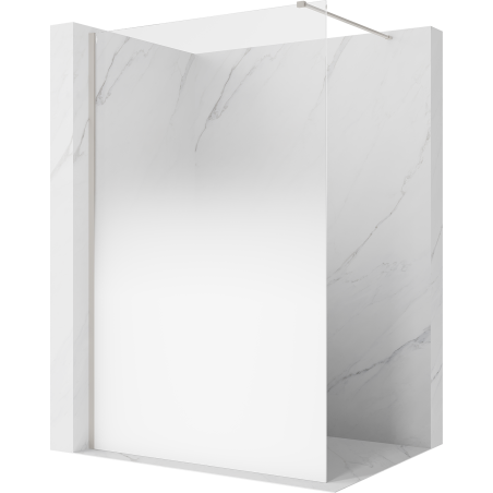 Mexen Kioto sprchová stena Walk-in 130 x 200 cm, biela ombre 8 mm, brúsený nikel - 800-130-101-97-86