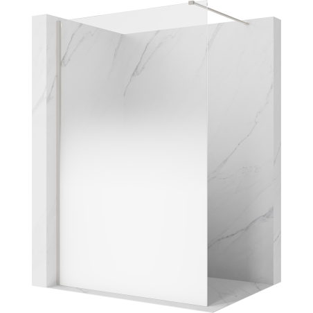 Mexen Kioto sprchová stena Walk-in 140 x 200 cm, biela ombre 8 mm, brúsený nikel - 800-140-101-97-86