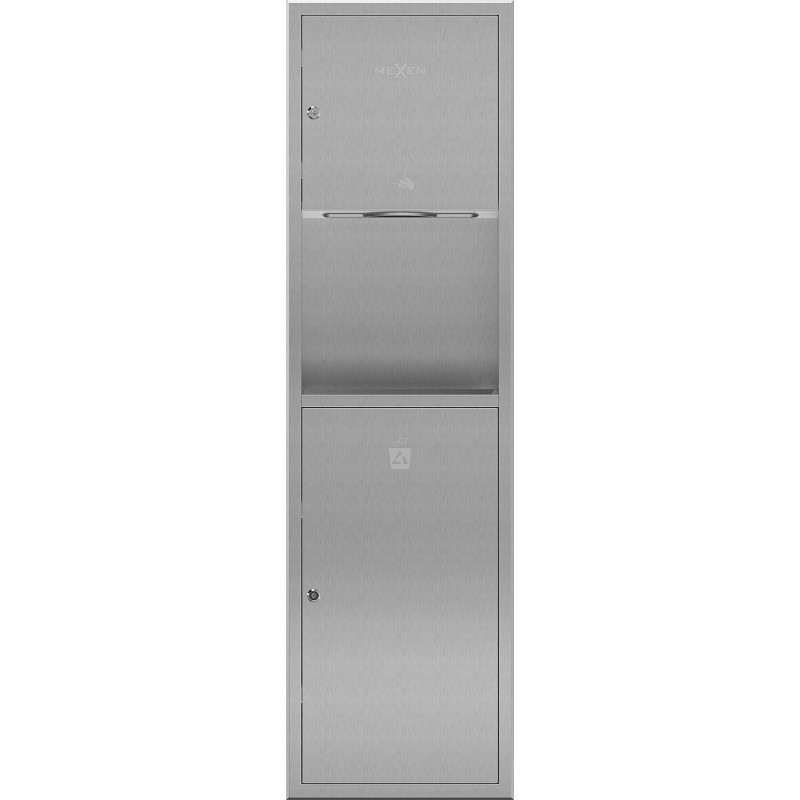 Mexen Linox výklenkový zásobník na papierové utierky s košom, inox - 70K003-01 - 70K002-01