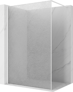 Mexen Kioto sprchová stena Walk-in 110 x 200 cm, crackle transparent 12 mm, biela - 800-110-101-20-04-X