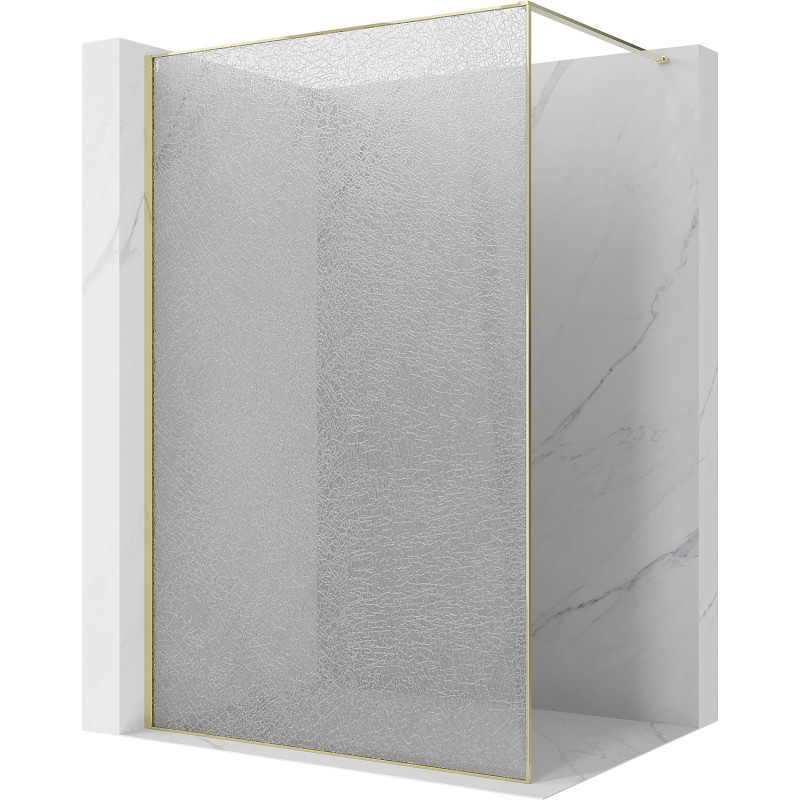 Mexen Kioto Sprchová stena Walk-in 70 x 200 cm, crackle transparent 12 mm, zlatá - 800-070-101-50-04-X