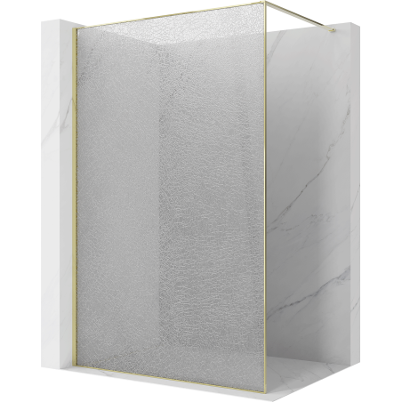 Mexen Kioto sprchová stena Walk-in 130 x 200 cm, crackle transparent 12 mm, zlatá - 800-130-101-50-04-X
