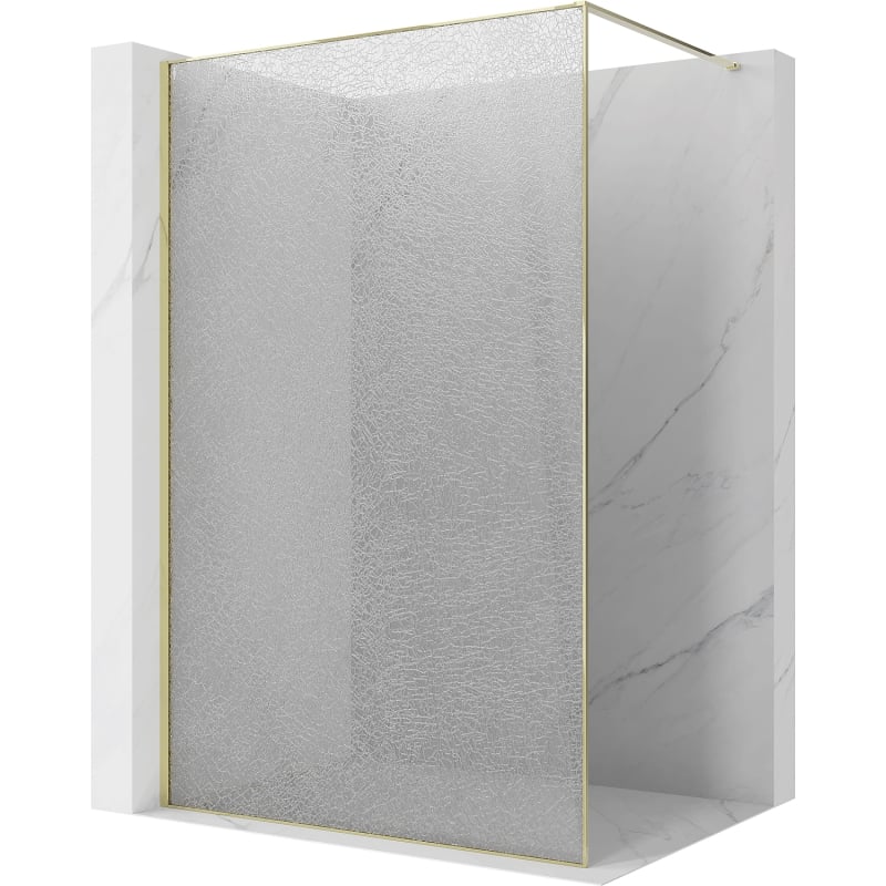 Mexen Kioto sprchová stena Walk-in 140 x 200 cm, crackle transparentná 12 mm, zlatá - 800-140-101-50-04-X