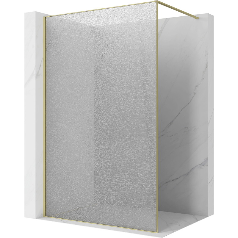 Mexen Kioto sprchová stena Walk-in 110 x 200 cm, crackle transparent 12 mm, zlatá kefovaná - 800-110-101-55-04-X