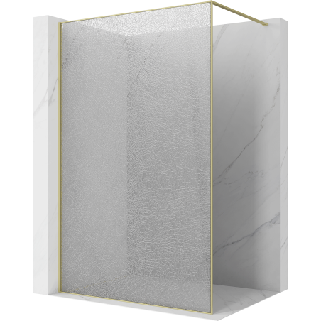 Mexen Kioto sprchová stena Walk-in 120 x 200 cm, crackle transparent 12 mm, zlatá kartáčovaná - 800-120-101-55-04-X