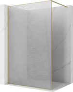 Mexen Kioto Sprchová stena Walk-in 150 x 200 cm, crackle transparent 12 mm, zlatá kartáčovaná - 800-150-101-55-04-X