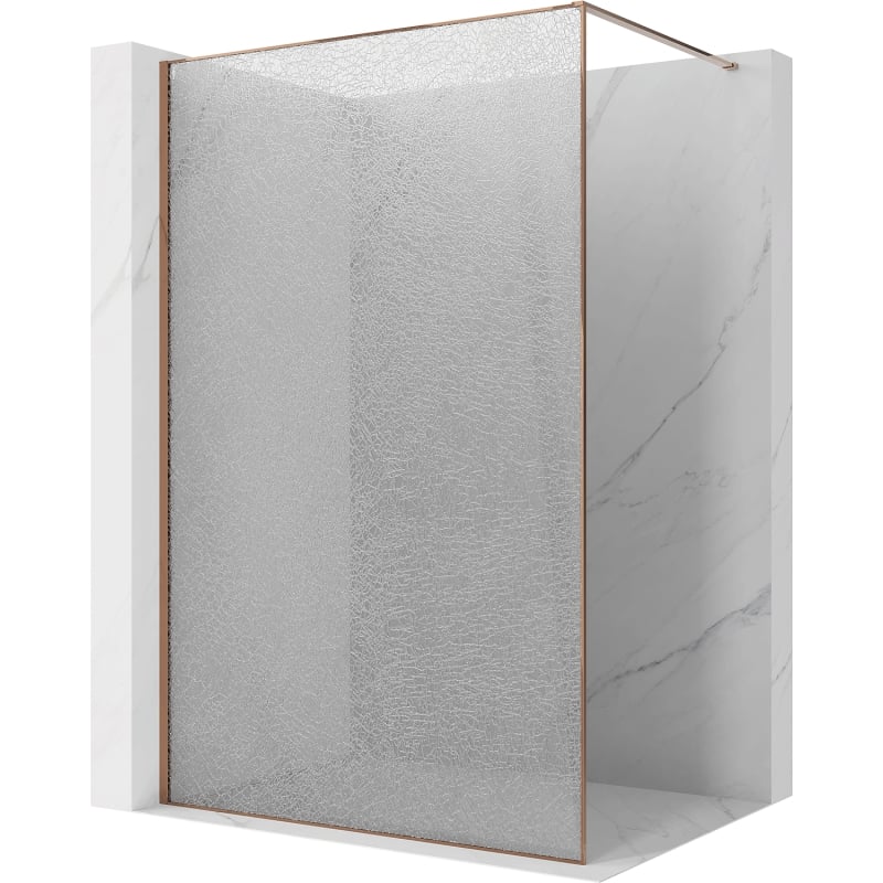 Mexen Kioto sprchová stena Walk-in 90 x 200 cm, crackle transparentná 12 mm, ružové zlato - 800-090-101-60-04-X