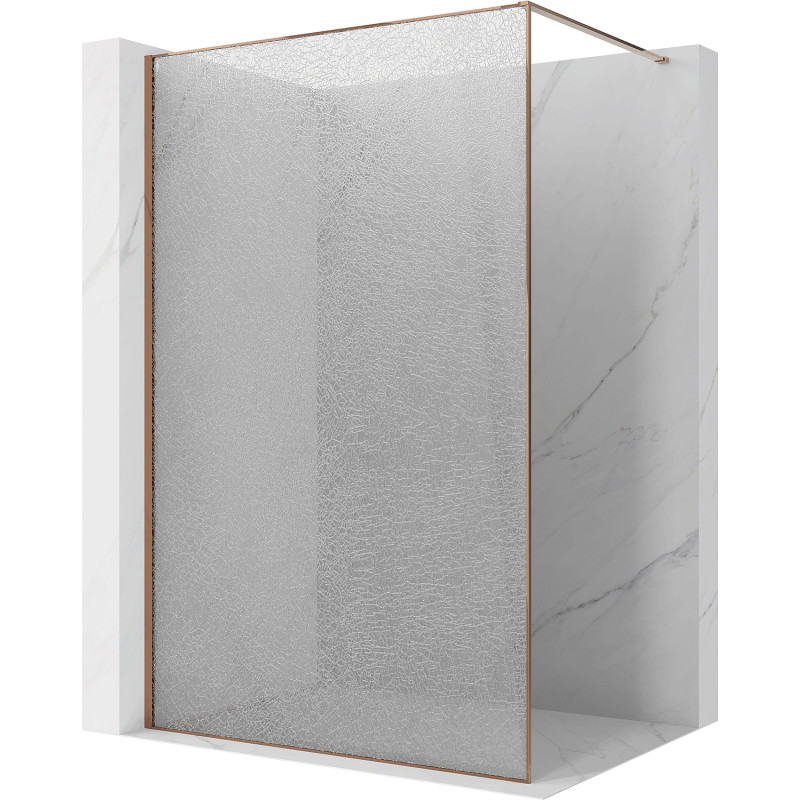 Mexen Kioto sprchová stena Walk-in 160 x 200 cm, crackle transparent 12 mm, ružové zlato - 800-160-101-60-04-X