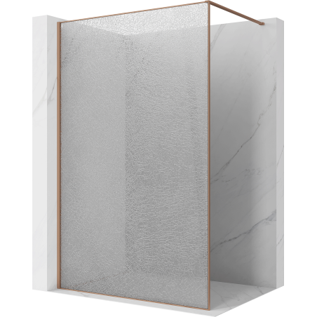 Mexen Kioto sprchová stena Walk-in 80 x 200 cm, crackle transparentná 12 mm, brúsená meď - 800-080-101-65-04-X
