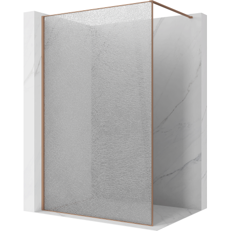 Mexen Kioto sprchová stena Walk-in 90 x 200 cm, crackle transparentná 12 mm, brúsená meď - 800-090-101-65-04-X