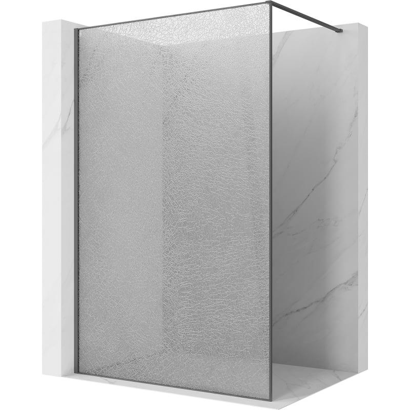 Mexen Kioto sprchová stena Walk-in 160 x 200 cm, crackle transparent 12 mm, gun gray kartáčovaná - 800-160-101-66-04-X