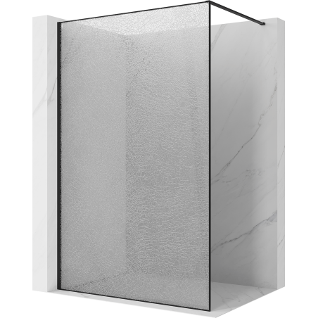 Mexen Kioto sprchová stena Walk-in 100 x 200 cm, priehľadná s prasklinami 12 mm, čierna - 800-100-101-70-04-X