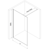 Mexen Kioto sprchová stena Walk-in 110 x 200 cm, crackle transparent 12 mm, čierna - 800-110-101-70-04-X