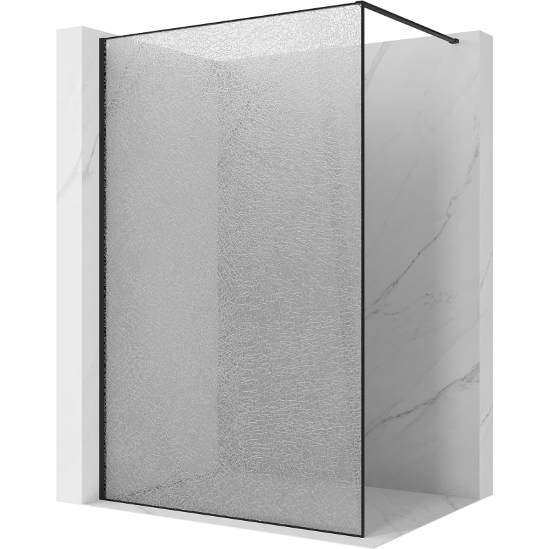 Mexen Kioto sprchová stena Walk-in 110 x 200 cm, crackle transparent 12 mm, čierna - 800-110-101-70-04-X