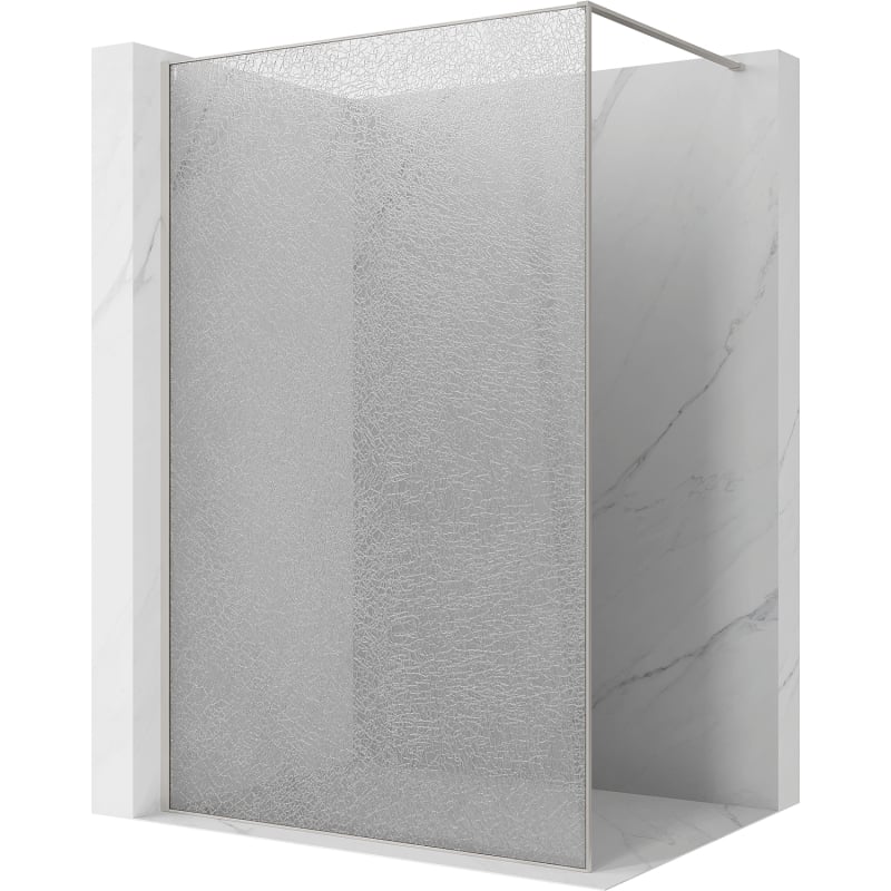 Mexen Kioto sprchová stena Walk-in 90 x 200 cm, crackle transparentná 12 mm, brúsený nikel - 800-090-101-97-04-X