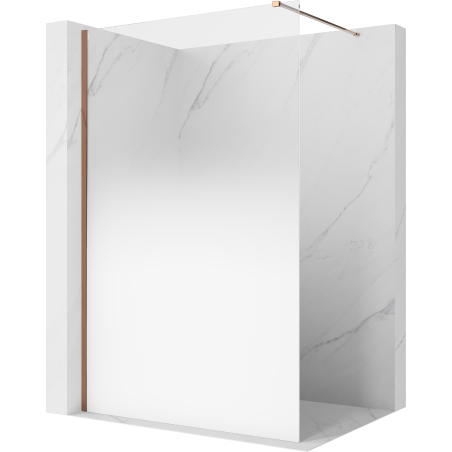 Mexen Kioto Sprchová stena Walk-in 80 x 200 cm, biela ombre 8 mm, ružové zlato - 800-080-101-60-86
