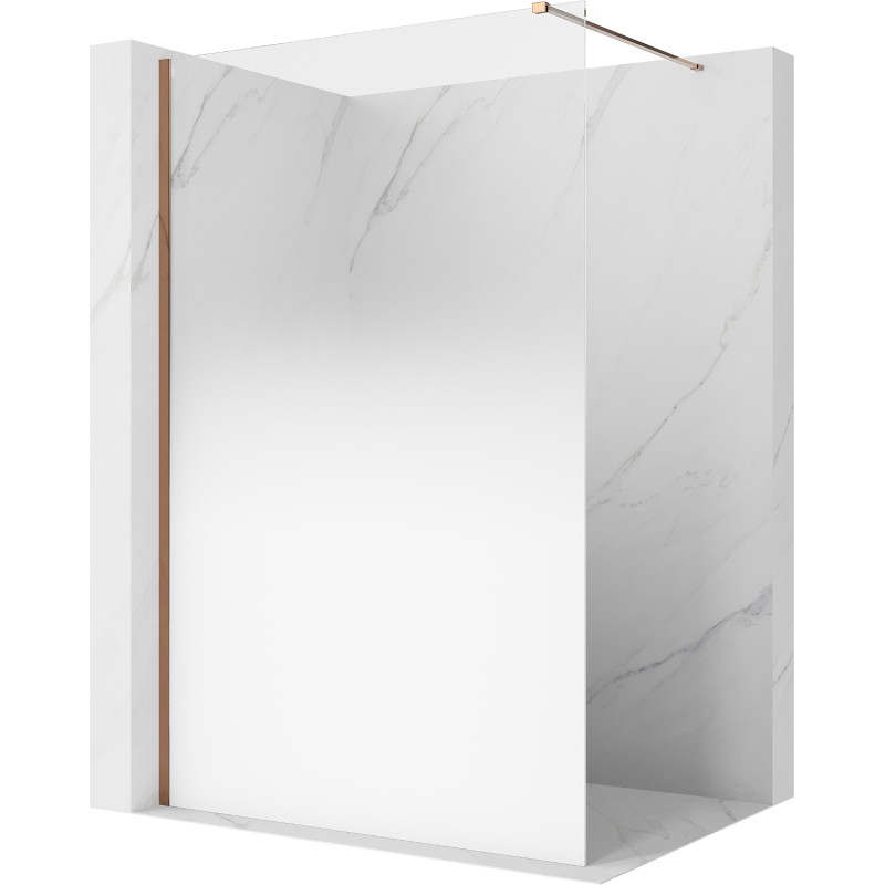 Mexen Kioto sprchová stena Walk-in 140 x 200 cm, bielo ombré 8 mm, ružové zlato - 800-140-101-60-86