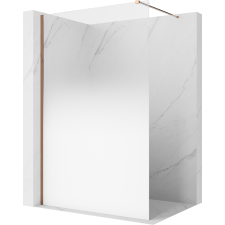 Mexen Kioto sprchová stena Walk-in 140 x 200 cm, bielo ombré 8 mm, ružové zlato - 800-140-101-60-86