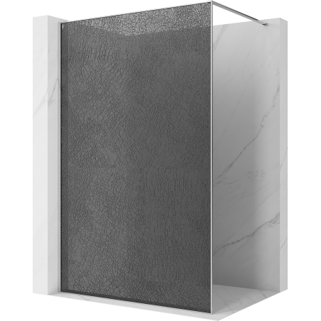 Mexen Kioto Sprchová stena Walk-in 130 x 200 cm, crackle grafit 12 mm, chróm - 800-130-101-01-44-X